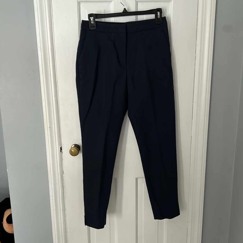 Navy blue high waisted trousers